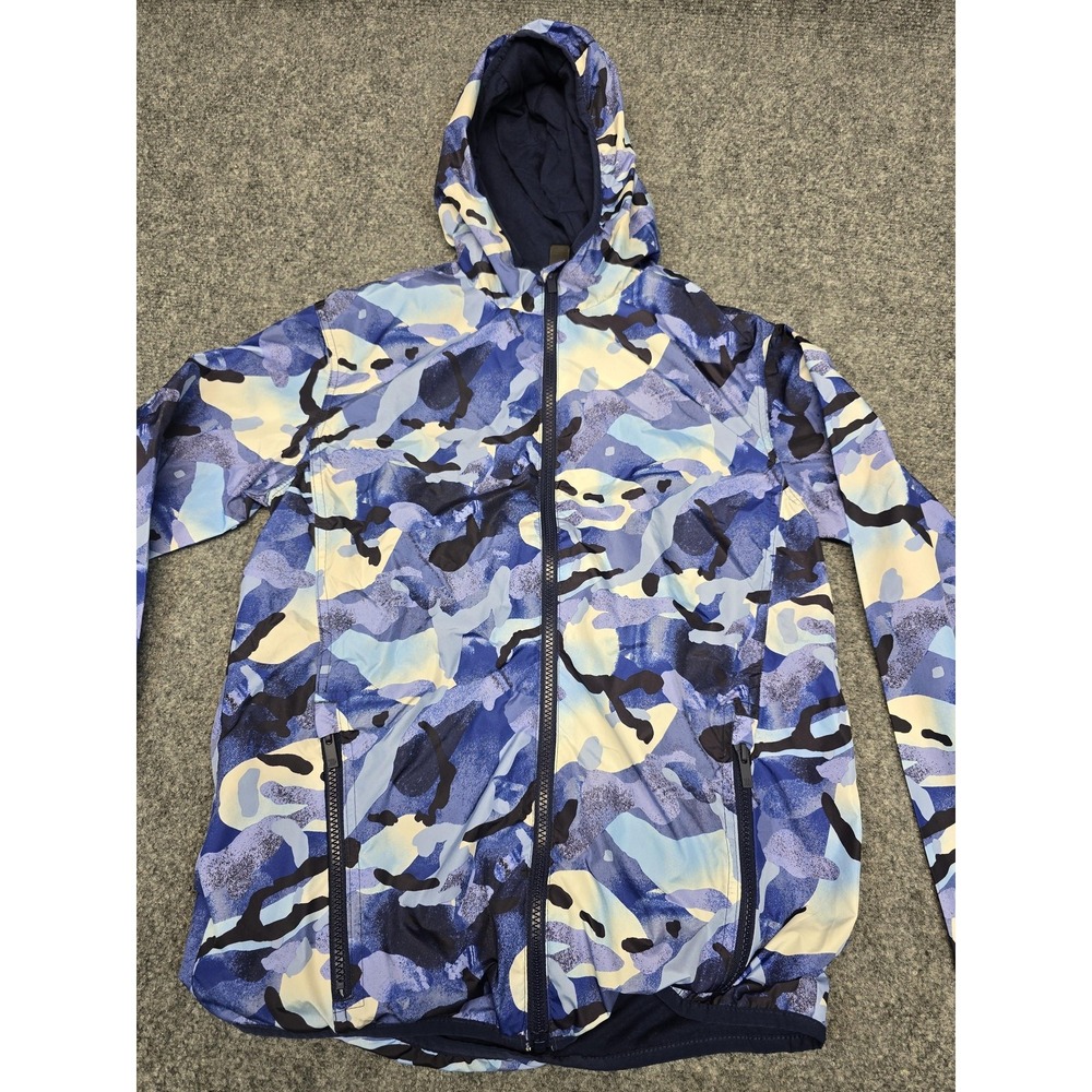 All In Motion Jacket Unisex Kids XL (14) Blue Camo Hooded Full Zip Recycled